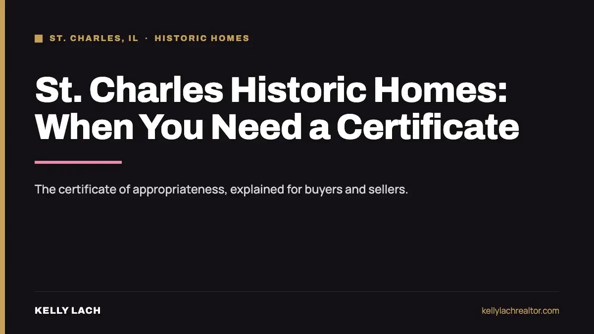 St. Charles IL historic district certificate of appropriateness, a guide for buyers and sellers